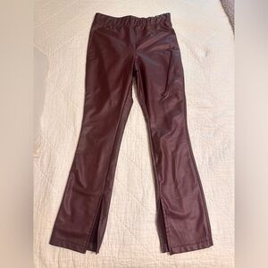 Chic Burgundy Faux Leather Pants